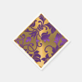 Gold en Paarse Damask Servetten (Hoek)