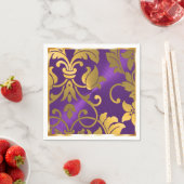 Gold en Paarse Damask Servetten (Insitu)