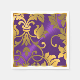 Gold en Paarse Damask Servetten