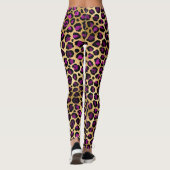 Gold- en Paarse leopard-vrouwen afdrukken Leggings (Achterkant)