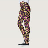 Gold- en Paarse leopard-vrouwen afdrukken Leggings (Links)