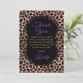 Gold- en Paarse-luipaard-printplaat op zaterdag Bedankkaart (Staand voorkant)