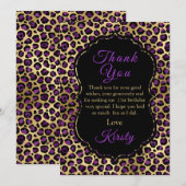 Gold- en Paarse-luipaard-printplaat op zaterdag Bedankkaart (Voorkant / Achterkant)