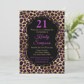 Gold- en Paarse-luipaard-printplaat op zaterdag Kaart (Staand voorkant)