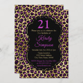 Gold- en Paarse-luipaard-printplaat op zaterdag Kaart (Voorkant / Achterkant)