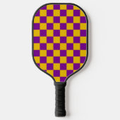 GOLD EN PAARSE MARDI GRAS GECONTROLEERD PATROON PICKLEBALL PADDLE (Voorkant)