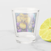 Gold en Paarse Pansy Patch Shot Glas (Achterkant)