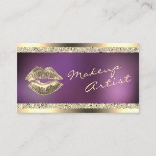 Gold en Paarse Shimmer Makeup Artist Beauty Visitekaartje
