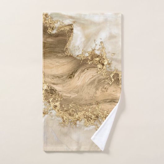 Gold en Pearl - Splatter en flow Bad Handdoek (Handdoek)