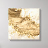 Gold en Pearl - Splatter en flow Canvas Afdruk (Voorkant)