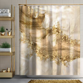 Gold en Pearl - Splatter en flow Douchegordijn