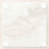 Gold en Pearl - Splatter en flow Glazen Onderzetter (Achterkant)