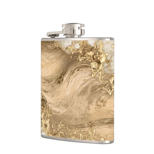 Gold en Pearl - Splatter en flow Heupfles (Links)