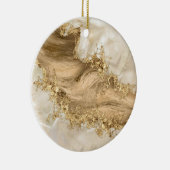 Gold en Pearl - Splatter en flow Keramisch Ornament (Rechts)