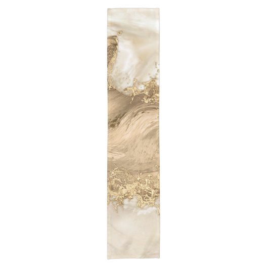 Gold en Pearl - Splatter en flow Korte Tafelloper (Voorkant)