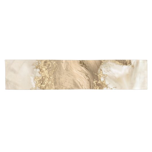 Gold en Pearl - Splatter en flow Korte Tafelloper (Horizontaal)