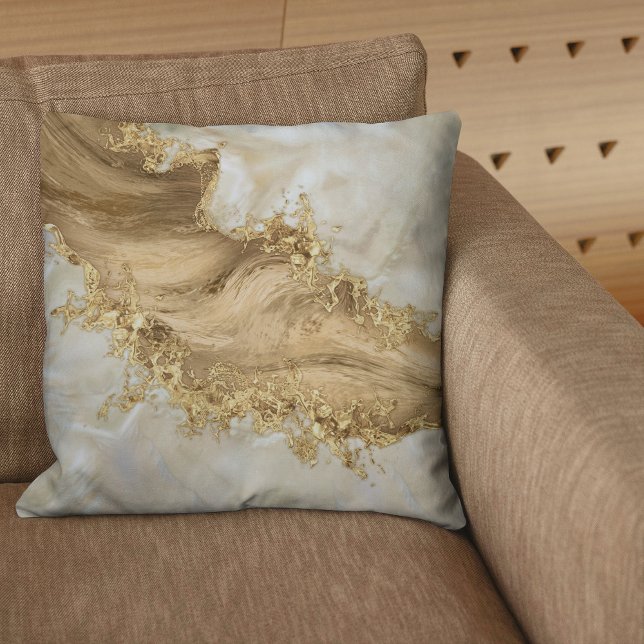 Gold en Pearl - Splatter en flow Kussen (Creator heeft geüpload)