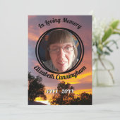 Gold en Pink Sunset Photo Memorial Programme Kaart (Staand voorkant)