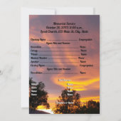 Gold en Pink Sunset Photo Memorial Programme Kaart (Achterkant)