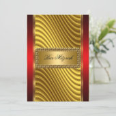 Gold en Red Bar Mitzvah Kaart (Staand voorkant)