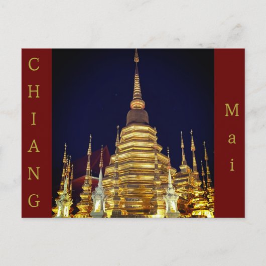Gold- en Red Chiang Mai-Briefkaart Briefkaart (Voorkant)