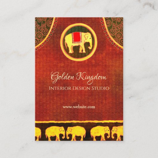 Gold en Red Elephant Visitekaartje (Voorkant)