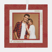 Gold- en Red-foto Glas Ornament (Achterkant)