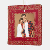 Gold- en Red-foto Keramisch Ornament (Links)