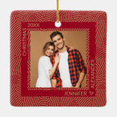 Gold- en Red-foto Keramisch Ornament (Achterkant)