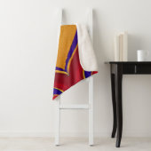 Gold en Red Heart Sherpa Blanket Deken (In situ)