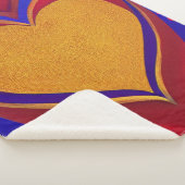 Gold en Red Heart Sherpa Blanket Sherpa Deken (3/4)
