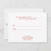 Gold- en Red Holiday-cadeaubon (Achterkant)