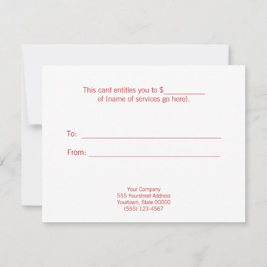 Gold- en Red Holiday-cadeaubon (Achterkant)