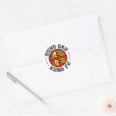 Gold en Red Hung Gar Kung Fu Seal Chinees script Ronde Sticker (Envelop)