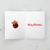 Gold- en Red-kerstboom Bauble Kaart (Binnen)