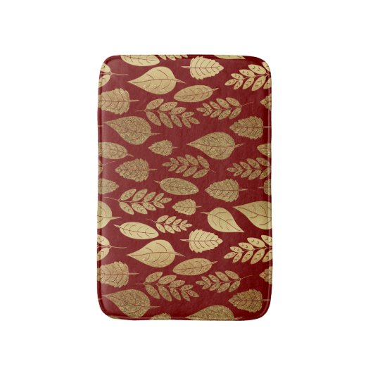 Gold- en Red Leaf-patroon Badmat (Voorkant Verticaal)
