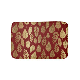 Gold- en Red Leaf-patroon Badmat