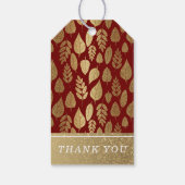 Gold- en Red Leaf-patroon Cadeaulabel (Achterkant)
