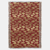 Gold- en Red Leaf-patroon Deken (Voorkant Verticaal)