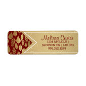 Gold- en Red Leaf-patroon Etiket (Voorkant)