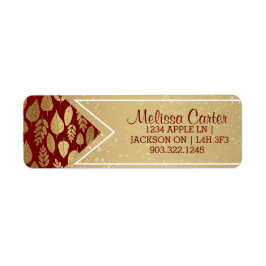 Gold- en Red Leaf-patroon Etiket