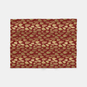 Gold- en Red Leaf-patroon Fleece Deken (Voorkant (Horizontaal))