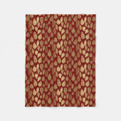 Gold- en Red Leaf-patroon Fleece Deken (Voorkant)