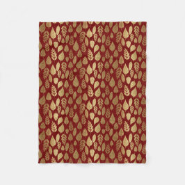 Gold- en Red Leaf-patroon Fleece Deken
