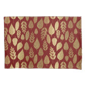 Gold- en Red Leaf-patroon Kussensloop (Voorkant-Links)