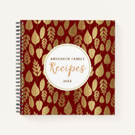 Gold- en Red Leaf-patroon Notitieboek