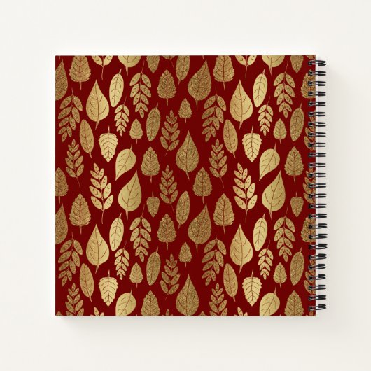 Gold- en Red Leaf-patroon Notitieboek (Achterkant)