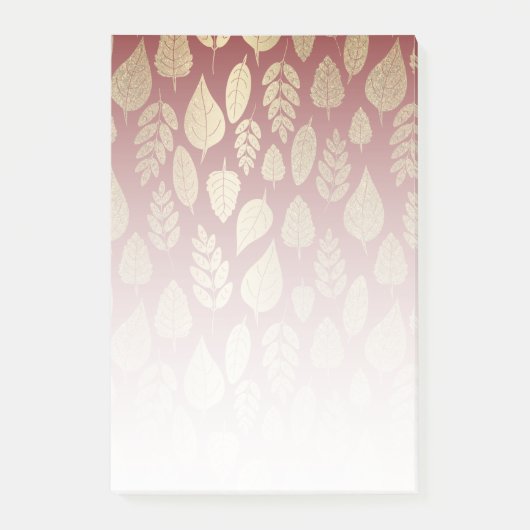 Gold- en Red Leaf-patroon Post-it® Notes (Voorkant)