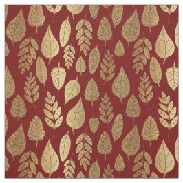 Gold- en Red Leaf-patroon Stof