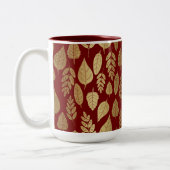 Gold- en Red Leaf-patroon Tweekleurige Koffiemok (Links)